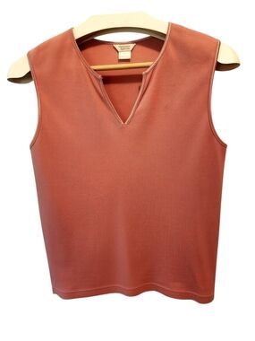 Christopher & Banks Ribbed V-Notch Tank - Terracotta
